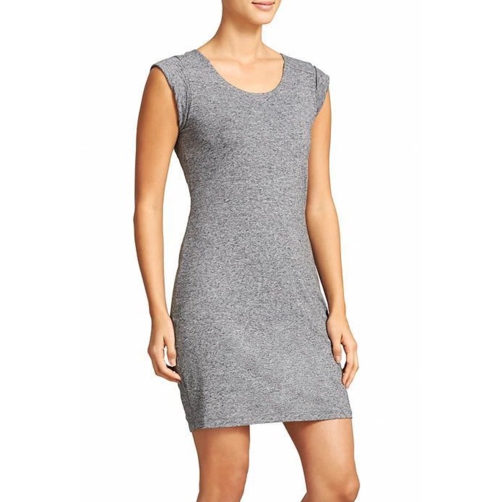 Athleta Dress Open Back Heather Gray Casual Athleisure Fitted Size‎ XLarge